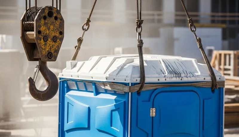 Crane hook porta potty rental in Tucson, AZ